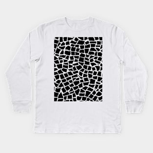 British Mosaic Black and White Kids Long Sleeve T-Shirt